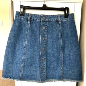 Denim Skirt with Front Buttons